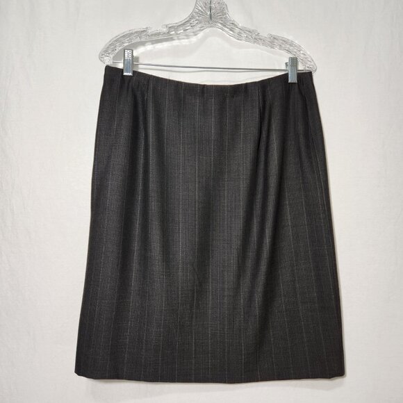 GIORGIO ARMANI Milano- Borgonuovo 21 Charcoal Pencil Midi Skirt Size EU 48 USA14 - Picture 4 of 16